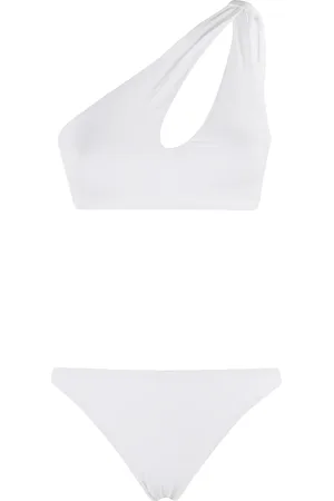 FEDERICA TOSI Badkleding, Dames, Wit, M, Eén-schouder Knoop Bikini Wit