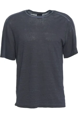 TRANSIT Tops, Heren, Blauw, L, Hennep, Blauwe Hennep T-Shirt Crew Neck Design