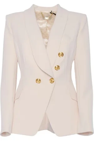 Elisabetta Franchi Jassen, Dames, Wit, M, Stijlvolle Blazers voor een trendy look