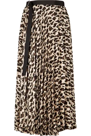 SACAI Rokken, Dames, Bruin, M, Luipaardprint Stijlvolle Rok