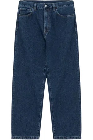 Carhartt Jeans, Heren, Blauw, W29, Katoen, Rinse Wash Straight Jeans