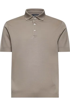 HERNO Tops, Heren, Bruin, M, Katoen, Piqué Polo Shirt Duif Grijs