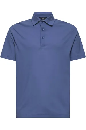 HERNO Tops, Heren, Blauw, XL, Katoen, Blauw Polo Shirt met Metalen Logo