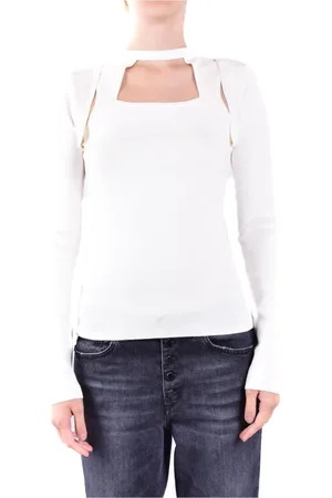 Dondup Truien, Dames, Wit, M, Stijlvolle Sweaters voor elke gelegenheid