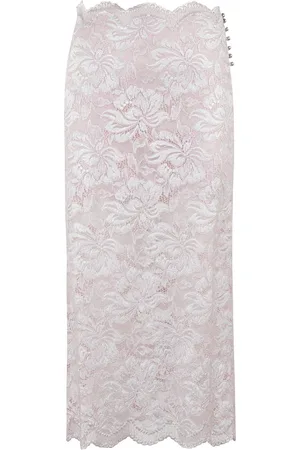 Paco rabanne Rokken, Dames, Roze, S, Roze Kant Potlood Midi Rok