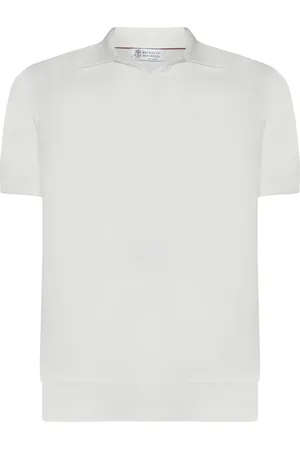 Brunello Cucinelli Tops, Heren, Wit, M, Katoen, Klassieke Katoenen Poloshirt