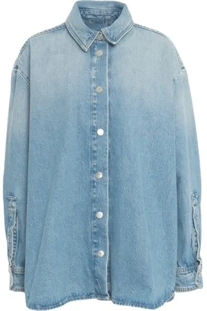 Won Hundred Blouses & Shirts, Dames, Blauw, M, Denim, Blauwe Denim Shirt 