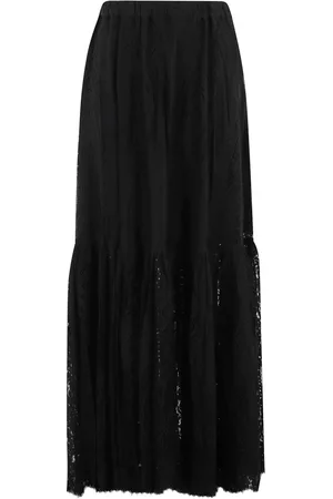 Herskind Rokken, Dames, Zwart, M, Katoen, Zwarte Kant Ruche Rok