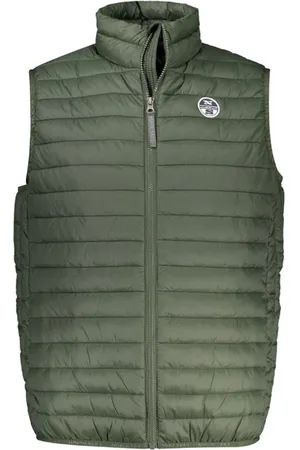 North Sails Jassen, Heren, Groen, XL, Groene Polyamide Mouwloze Jas met Zakken