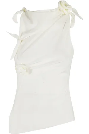COPERNI Tops, Dames, Wit, S, Floral Asymmetric Top