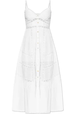 LOVESHACKFANCY Kleedjes, Dames, Wit, 2Xs, Katoen, Jurk Esilda
