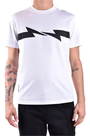Neil Barrett Tops, Heren, Wit, M, Stijlvolle T-shirts voor mannen en vrouwen