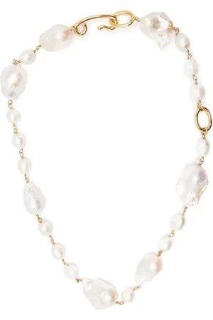 Jil Sander Accessoires, Dames, Wit, ONE Size, Gouden Korrelige Ketting