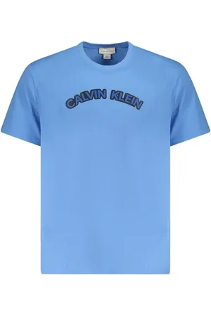 Calvin Klein Tops, Heren, Blauw, XL, Katoen, Lichtblauw Katoenen Heren T-shirt
