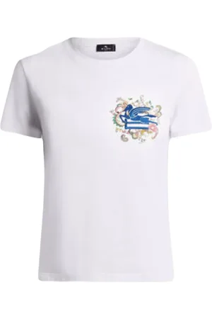 Etro Tops, Dames, Wit, S, Katoen, Stijlvolle Dames Katoenen T-shirt