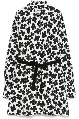 Msgm Kleedjes, Dames, Zwart, S, Zwarte Jurk met Knoopsluiting