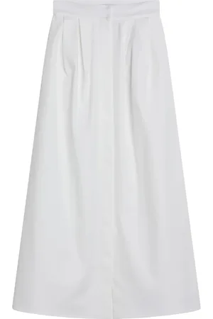 Max Mara Rokken, Dames, Wit, M, Katoen, Lange rok met moderne stijl