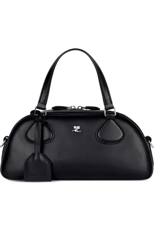 Courrèges Tassen, Dames, Zwart, ONE Size, Leer, Zwarte handtas voor vrouwen