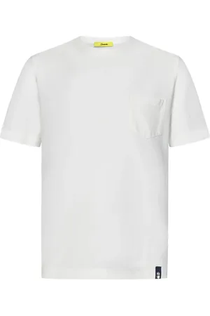 DRUMOHR Tops, Heren, Wit, S, Katoen, Wit Katoenen Jersey T-Shirt met Borstzak