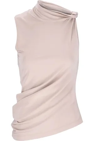 Courrèges Tops, Dames, Bruin, XS, Bruine Gedrapeerde Jersey Top