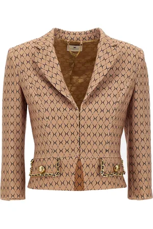 Elisabetta Franchi Jassen, Dames, Bruin, M, Stijlvolle Blazers voor een trendy look