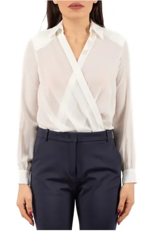 Elisabetta Franchi Blouses & Shirts, Dames, Wit, S, Body Shirt met Elegante Stijl