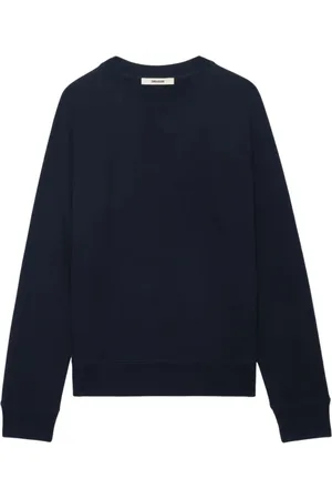 Zadig & Voltaire Sweatshirts & Hoodies, Dames, Blauw, L, Geborduurde Gevallen Engel Navy Sweater