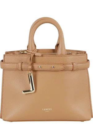 LANCEL Tassen, Dames, Bruin, ONE Size, Leer, Kameel Leren Schoudertas met Voorband