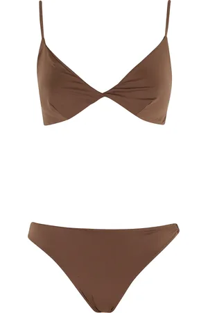 FEDERICA TOSI Badkleding, Dames, Bruin, L, Cacao Twist Triangle Bikini