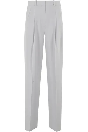 THEORY Broeken, Dames, Grijs, L, Geplooide broek in marine