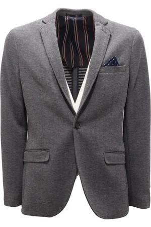 SELECTED Jassen, Heren, Grijs, S, Katoen, Slim-Fit Grijs Katoenblend Jas