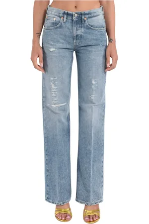 Dondup Jeans, Dames, Blauw, W31, Katoen, Wijde Pijp Jeans Jacklyn Model