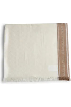 Max Mara Accessoires, Dames, , ONE Size, Wol, Luxe Jacquard Sjaal met Franje Randen