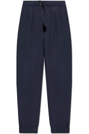 OFFICINE GENERALE Broeken, Heren, Blauw, M, Katoen, Broek met riem