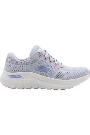 Skechers Schoenen, Dames, Grijs, 38 EU, Casual Sneaker met Tagliatelle Stijl