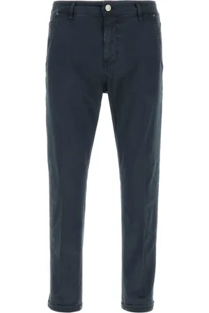 PT Torino Jeans, Heren, Blauw, W38, Katoen, Navy Stretch Katoenen Broek
