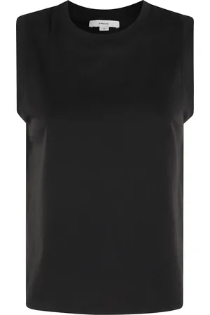 Vince Tops, Dames, Zwart, S, Katoen, Zwarte Muscle Tank Top