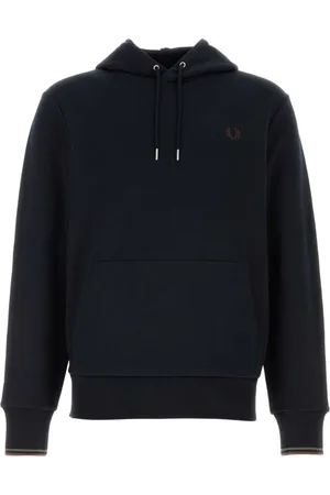 Fred Perry Sweatshirts & Hoodies, Heren, Blauw, L, Katoen, Donkerblauwe Katoenen Sweatshirt