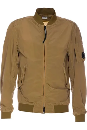 C.P. Company Jassen, Heren, Bruin, L, Nylon, Stijlvolle Khaki Nylon Bomberjack