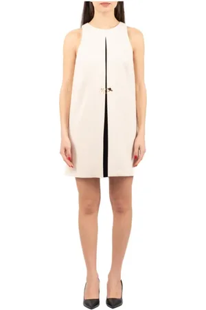 Elisabetta Franchi Kleedjes, Dames, Wit, L, Elegante Jurk van