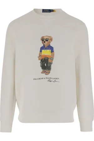 Ralph Lauren Sweatshirts & Hoodies, Heren, Wit, XL, Katoen, Polo Bear Print Katoenen Sweatshirt
