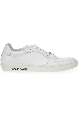Roberto Cavalli Schoenen, Dames, Wit, 36 EU, Leer, Witte Leren Lage Sneakers