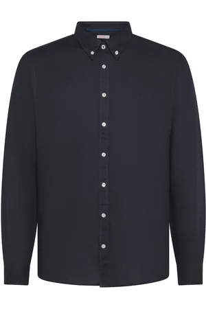 sun68 Overhemden, Heren, Blauw, 2Xl, Linnen, Linnen Overhemd Lange Mouw