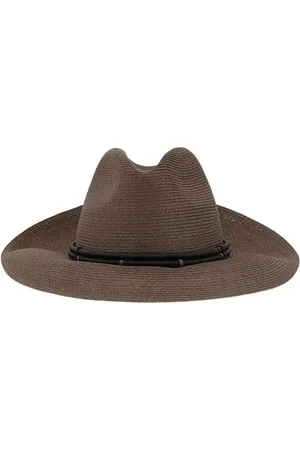 Brunello Cucinelli Accessoires, Dames, Bruin, S, Katoen, Elegante Fedora van hennep en technokatoen