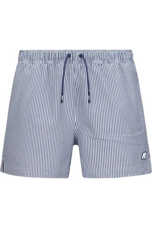 K-Way Ondergoed, Heren, Blauw, L, Gestreepte Strandboxer Shorts