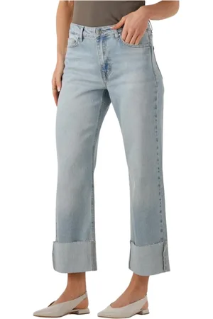 My Essential Wardrobe Jeans, Dames, Blauw, W27, Blauwe High Straight Leg Jeans