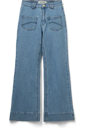 Sofie Schnoor Jeans, Dames, Blauw, XL, Denim, Denim Wide Leg Jeans