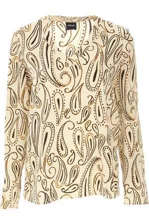 Aspesi Tops, Dames, Wit, S, Gedrukte Jassen voor Stijlvolle Look
