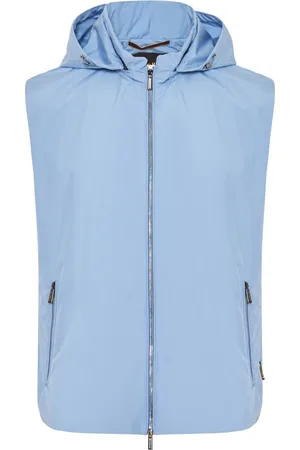MOORER Jassen, Heren, Blauw, 2Xl, Polyester, Afneembare gewatteerde bodywarmer met ritssluiting