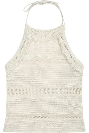 Isabel Marant Tops, Dames, , S, Natuurlijke Gehaakte Top Araliane Stijl